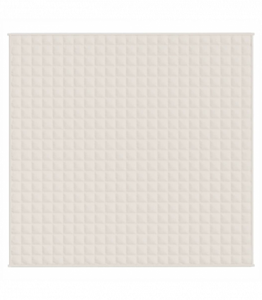 vidaXL Weighted Blanket Light Cream 220x235 cm King 15 kg Fabric