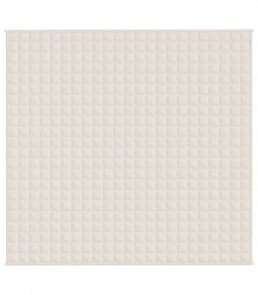 vidaXL Weighted Blanket Light Cream 220x240 cm King 15 kg Fabric