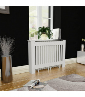 White MDF Radiator Cover Heating Cabinet 112 cm