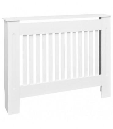 White MDF Radiator Cover Heating Cabinet 112 cm