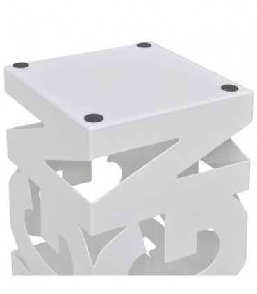 White Square Umbrella Stand Storage Holder Walking Stick Steel 48.5 cm