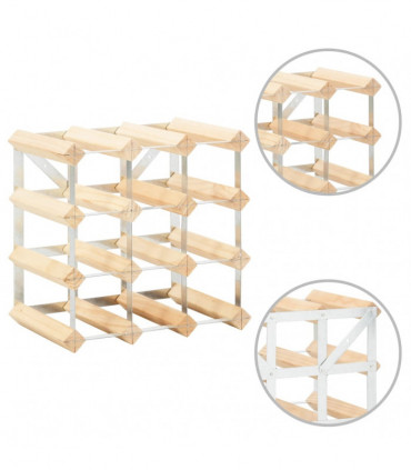 Wine Rack for 12 Bottles Solid Pinewood