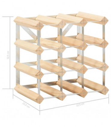 Wine Rack for 12 Bottles Solid Pinewood