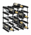 Wine Rack for 20 Bottles Black Solid Pine Wood