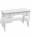 Wooden French Desk with Curved Legs and 5 Drawers