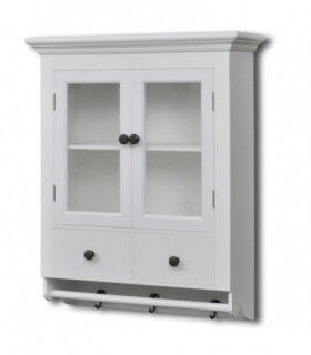 Wooden Kitchen Wall Cabinet with Glass Door White