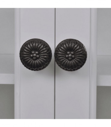 Wooden Kitchen Wall Cabinet with Glass Door White