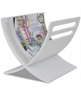 Wooden Magazine Rack Floor Standing White