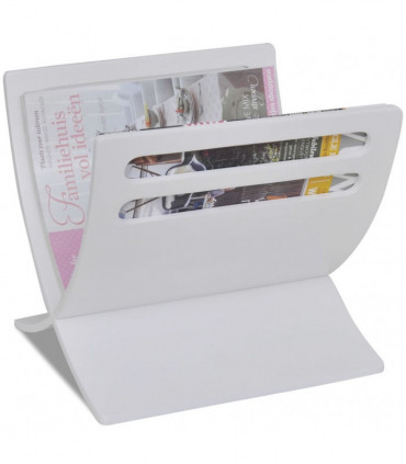 Wooden Magazine Rack Floor Standing White