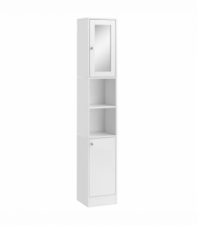kleankin Bathroom Floor Storage Cabinet with Mirror and Shelves Tallboy Unit