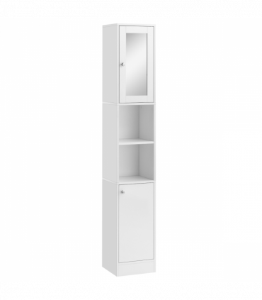 kleankin Bathroom Floor Storage Cabinet with Mirror and Shelves Tallboy Unit