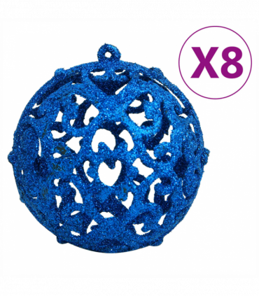 vidaXL 111 Piece Christmas Bauble Set Blue Polystyrene
