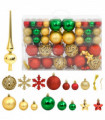 vidaXL 112 Piece Christmas Bauble Set Red / Green / Gold Polystyrene