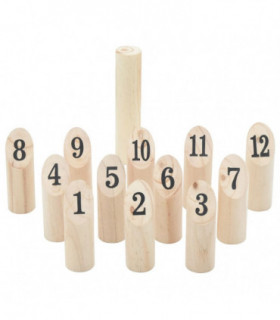 vidaXL 13 Piece Number Kubb Game Set with Carrying Bag Solid Pine Wood