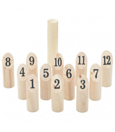 vidaXL 13 Piece Number Kubb Game Set with Carrying Bag Solid Pine Wood