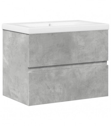 vidaXL 2 Piece Bathroom Furniture Set Concrete Grey Engineered Wood
