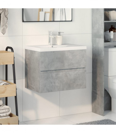 vidaXL 2 Piece Bathroom Furniture Set Concrete Grey Engineered Wood