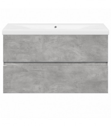 vidaXL 2 Piece Bathroom Furniture Set Concrete Grey Engineered Wood