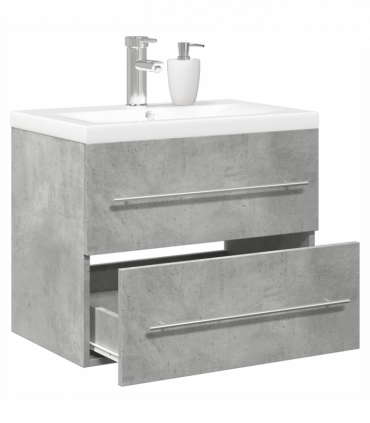vidaXL 2 Piece Bathroom Furniture Set Concrete Grey Engineered Wood