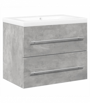 vidaXL 2 Piece Bathroom Furniture Set Concrete Grey Engineered Wood
