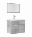 vidaXL 2 Piece Bathroom Furniture Set Concrete Grey Engineered Wood