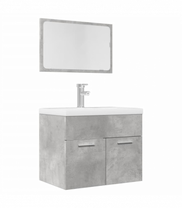 vidaXL 2 Piece Bathroom Furniture Set Concrete Grey Engineered Wood