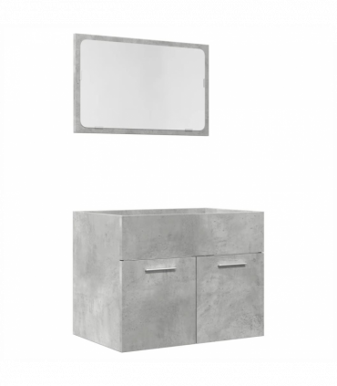 vidaXL 2 Piece Bathroom Furniture Set Concrete Grey Engineered Wood