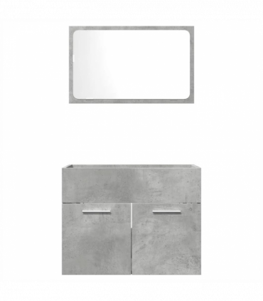 vidaXL 2 Piece Bathroom Furniture Set Concrete Grey Engineered Wood