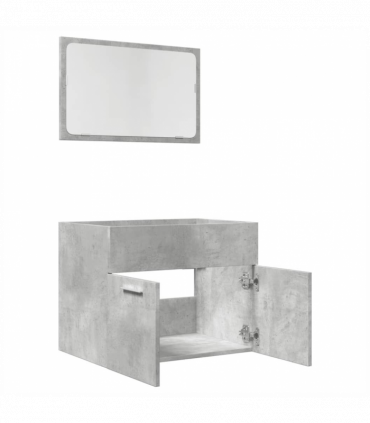 vidaXL 2 Piece Bathroom Furniture Set Concrete Grey Engineered Wood