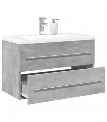 vidaXL 2 Piece Bathroom Furniture Set Concrete Grey Engineered Wood