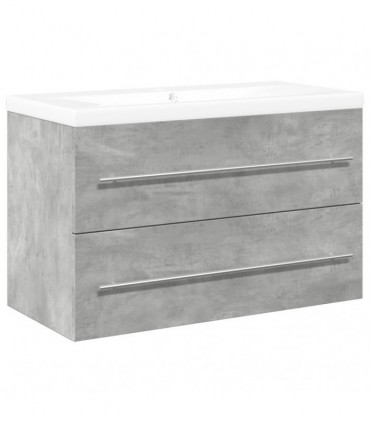 vidaXL 2 Piece Bathroom Furniture Set Concrete Grey Engineered Wood