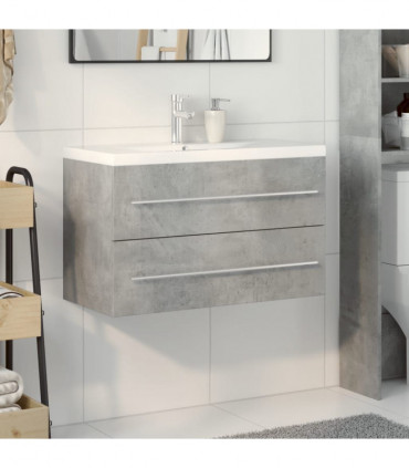vidaXL 2 Piece Bathroom Furniture Set Concrete Grey Engineered Wood