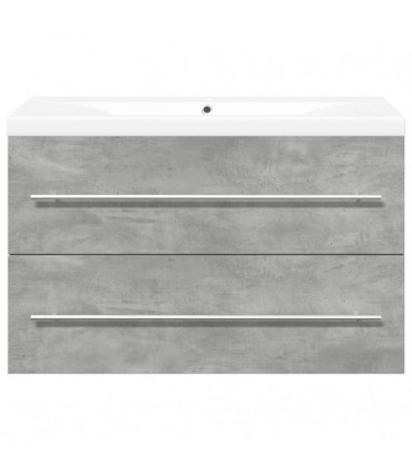 vidaXL 2 Piece Bathroom Furniture Set Concrete Grey Engineered Wood