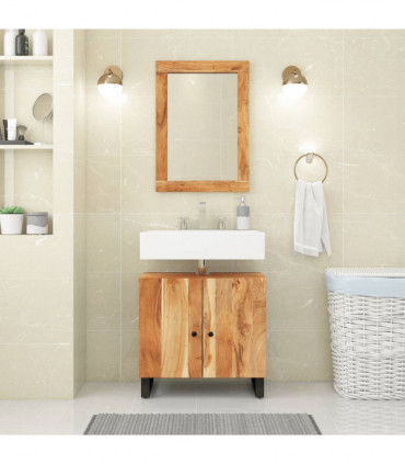 vidaXL 2 Piece Bathroom Furniture Set Solid Wood Acacia