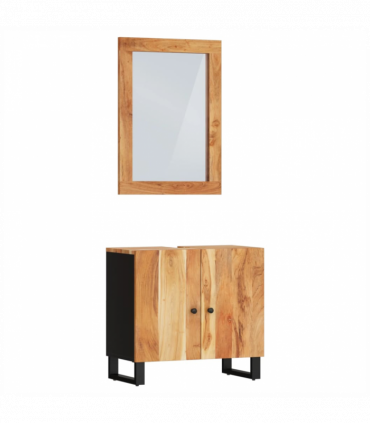 vidaXL 2 Piece Bathroom Furniture Set Solid Wood Acacia