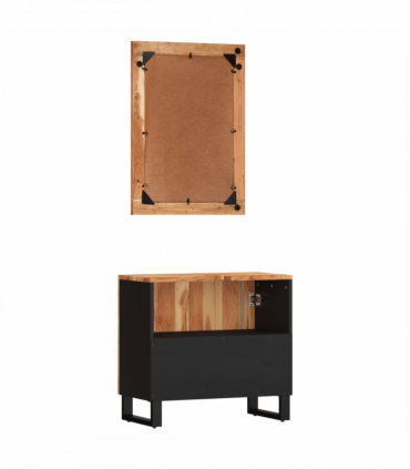 vidaXL 2 Piece Bathroom Furniture Set Solid Wood Acacia