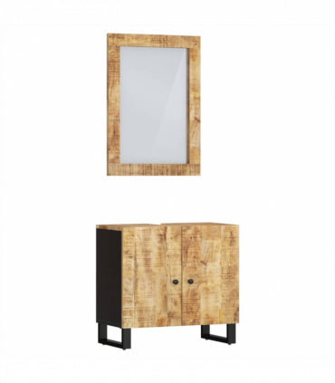 vidaXL 2 Piece Bathroom Furniture Set Solid Wood Mango