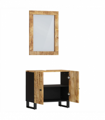 vidaXL 2 Piece Bathroom Furniture Set Solid Wood Mango