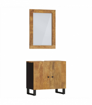 vidaXL 2 Piece Bathroom Furniture Set Solid Wood Mango