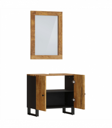 vidaXL 2 Piece Bathroom Furniture Set Solid Wood Mango