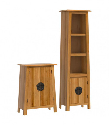 vidaXL 2 Piece Bathroom Furniture Set Solid Wood Pine