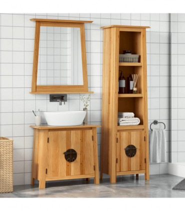 vidaXL 2 Piece Bathroom Furniture Set Solid Wood Pine