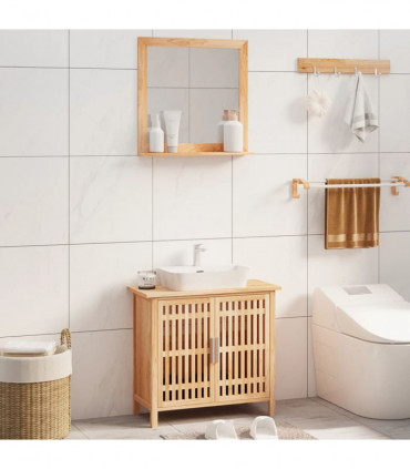 vidaXL 2 Piece Bathroom Furniture Set Solid Wood Walnut