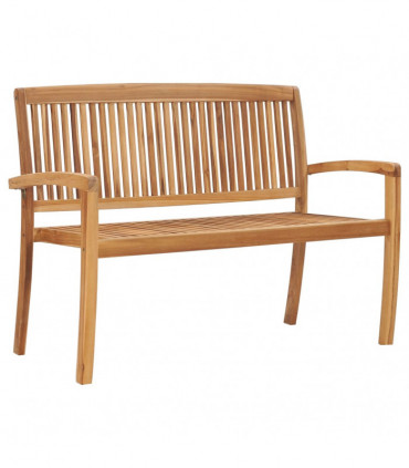 vidaXL 2-Seater Stacking Garden Bench 128.5 cm Solid Teak Wood