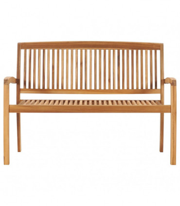 vidaXL 2-Seater Stacking Garden Bench 128.5 cm Solid Teak Wood