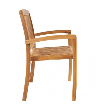 vidaXL 2-Seater Stacking Garden Bench 128.5 cm Solid Teak Wood