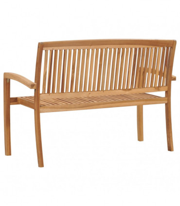vidaXL 2-Seater Stacking Garden Bench 128.5 cm Solid Teak Wood