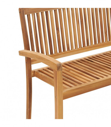vidaXL 2-Seater Stacking Garden Bench 128.5 cm Solid Teak Wood