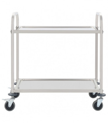 vidaXL 2-Tier Kitchen Trolley 95x45x83.5 cm Stainless Steel