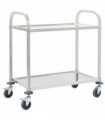 vidaXL 2-Tier Kitchen Trolley 96.5x55x90 cm Stainless Steel